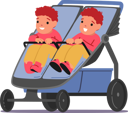 پیش‌نمایش فایل twin-children-sitting-in-stroller-7933513 از پک خانواده و کودکان