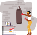 پیش‌نمایش فایل female-boxer-hit-punching-bag-7936346 از پک ورزشی