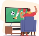 پیش‌نمایش فایل football-fan-watching-match-at-home-on-tv-7936359 از پک ورزشی
