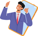 پیش‌نمایش فایل businessman-giving-online-mobile-review-7937665 از پک تچنولوگیس