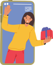 پیش‌نمایش فایل girl-sending-gift-online-7937662 از پک تچنولوگیس