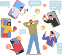 پیش‌نمایش فایل man-surrounded-with-social-media-spam-7937660 از پک تچنولوگیس