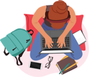 پیش‌نمایش فایل female-character-working-on-laptop-7937931 از پک فناوری‌های مدرن