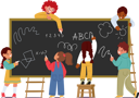 پیش‌نمایش فایل children-writing-with-chalk-on-blackboard-8687123 از پک کودکان
