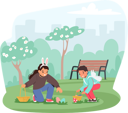 پیش‌نمایش فایل kids-excitedly-scour-a-park-for-eggs-with-basket-in-hand-8687107 از پک کودکان