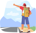 پیش‌نمایش فایل backpack-wearing-hitchhiker-waiting-on-roadside-with-thumb-up-8687274 از پک سفر