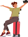 پیش‌نمایش فایل cheerful-woman-taking-selfie-sitting-on-luggage-8687298 از پک سفر