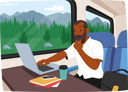پیش‌نمایش فایل man-using-a-laptop-while-on-train-commute-8687284 از پک سفر