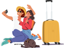 پیش‌نمایش فایل mother-and-daughter-taking-selfie-near-luggage-bags-8687297 از پک سفر