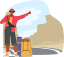 پیش‌نمایش فایل traveler-standing-by-the-road-with-a-thumb-up-8687273 از پک سفر