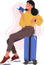 پیش‌نمایش فایل woman-with-ticket-sitting-on-her-luggage-8687280 از پک سفر