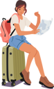 پیش‌نمایش فایل young-woman-sitting-on-suitcase-holding-map-8687301 از پک سفر