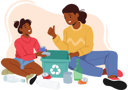 پیش‌نمایش فایل mother-teaching-daughter-about-sorting-trash-8687103 از پک کودکان
