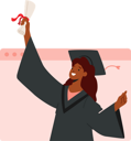 پیش‌نمایش فایل girl-holding-graduation-degree-and-celebrate-graduation-virtually-8686942 از پک دانش‌آموزان و دانشجویان