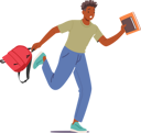 پیش‌نمایش فایل male-running-with-backpack-and-books-in-hands-being-late-8686957 از پک دانش‌آموزان و دانشجویان
