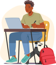 پیش‌نمایش فایل male-student-sitting-at-desk-with-laptop-writing-in-notebook-8686943 از پک دانش‌آموزان و دانشجویان