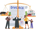 پیش‌نمایش فایل couple-and-kid-at-scales-in-law-judge-courthouse-during-court-hearing-8687209 از پک رابطه و ارتباط