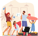 پیش‌نمایش فایل family-with-kids-packing-suitcase-organizing-their-belongings-8687230 از پک رابطه و ارتباط