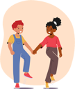 پیش‌نمایش فایل little-boy-and-girl-happily-stroll-together-8917054 از پک بچه‌ها / کودکانه