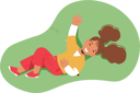 پیش‌نمایش فایل little-girl-character-lying-on-green-meadow-8917083 از پک بچه‌ها / کودکانه