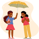 پیش‌نمایش فایل little-girl-inviting-friend-under-umbrella-8917055 از پک بچه‌ها / کودکانه