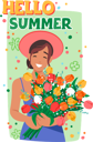 پیش‌نمایش فایل hello-summer-poster-with-young-smiling-woman-holds-summer-flowers-8924697 از پک افراد