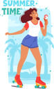 پیش‌نمایش فایل summertime-poster-with-happy-woman-rollerblading-at-summer-beach-with-ice-cream-8924696 از پک افراد