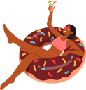 پیش‌نمایش فایل young-woman-on-donut-swimming-ring-with-cocktail-in-hand-8924700 از پک افراد