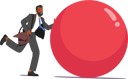 پیش‌نمایش فایل businessman-character-skillfully-pushes-a-massive-ball-figure-9296640 از پک کسب و کار