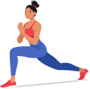 پیش‌نمایش فایل fit-woman-character-performing-lunges-9594473 از پک تناسب اندام