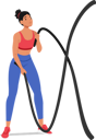 پیش‌نمایش فایل fit-woman-engages-in-a-vigorous-workout-with-battle-ropes-9594470 از پک تناسب اندام