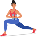 پیش‌نمایش فایل fit-woman-performs-lunges-while-holding-dumbbells-9594476 از پک تناسب اندام