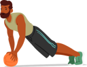 پیش‌نمایش فایل fitness-man-character-performs-push-ups-using-stability-ball-9594498 از پک تناسب اندام