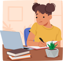 پیش‌نمایش فایل focused-girl-character-diligently-completing-her-homework-with-laptop-9649832 از پک روال روزانه