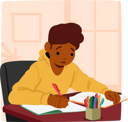 پیش‌نمایش فایل focused-schoolboy-character-diligently-completing-homework-at-his-desk-9649850 از پک روال روزانه