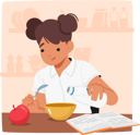 پیش‌نمایش فایل focused-schoolgirl-character-engrossed-in-reading-while-eating-her-lunch-9649830 از پک روال روزانه