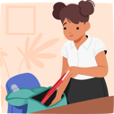 پیش‌نمایش فایل schoolgirl-character-neatly-places-items-into-her-bag-9649831 از پک روال روزانه