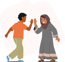 پیش‌نمایش فایل african-and-arab-children-characters-happily-giving-each-other-a-high-five-9785049 از پک بچه‌ها / کودکانه