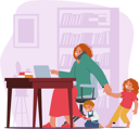 پیش‌نمایش فایل dedicated-business-mother-character-multitasks-on-her-laptop-and-mobile-phone-while-her-eager-children-tug-at-her-9785048 از پک بچه‌ها / کودکانه