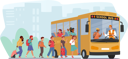پیش‌نمایش فایل excited-kids-eagerly-board-the-school-bus-9785031 از پک بچه‌ها / کودکانه