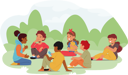 پیش‌نمایش فایل group-of-children-sitting-on-field-9785052 از پک بچه‌ها / کودکانه