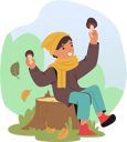 پیش‌نمایش فایل little-boy-character-exploring-an-autumn-forest-9785034 از پک بچه‌ها / کودکانه