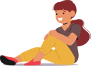 پیش‌نمایش فایل little-girl-character-sitting-on-the-floor-9785058 از پک بچه‌ها / کودکانه