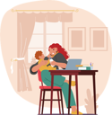 پیش‌نمایش فایل multitasking-mom-character-juggling-business-tasks-on-her-laptop-while-nurturing-her-baby-with-a-milk-bottle-9785047 از پک بچه‌ها / کودکانه