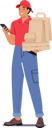 پیش‌نمایش فایل courier-character-call-from-mobile-during-delivering-food-packages-ensuring-timely-and-accurate-delivery-9784845 از پک خدمات تحویل