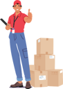 پیش‌نمایش فایل courier-character-with-a-thumbs-up-gesture-holds-a-clipboard-with-a-pile-of-parcels-nearby-9784848 از پک خدمات تحویل