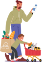 پیش‌نمایش فایل father-and-son-in-supermarket-9952771 از پک بچه‌ها / کودکانه