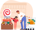 پیش‌نمایش فایل frantic-child-buying-candy-in-supermarket-9952764 از پک بچه‌ها / کودکانه