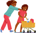 پیش‌نمایش فایل two-girls-with-shopping-cart-in-supermarket-9952772 از پک بچه‌ها / کودکانه