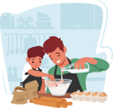 پیش‌نمایش فایل father-and-son-family-characters-joyfully-cook-side-by-side-10270777 از پک بچه‌ها / کودکانه